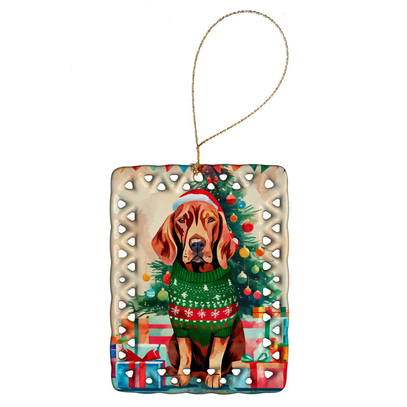 Ornement en porcelaine de Noël Vizsla, Vizsla 3674