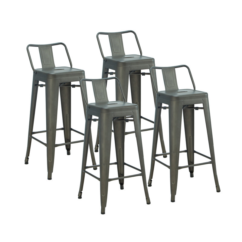 Tabouret Alawai, Gris bronze, Tabouret de comptoir (siège d'une hauteur de 26 p