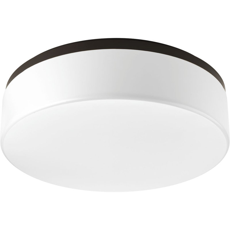 Siddharth Acrylic LED Flush Mount, Antique Bronze, 4.75" H x 14" W x 14" D