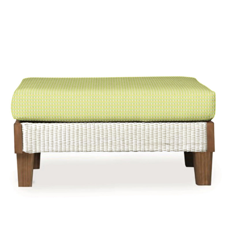 Catalina Outdoor Ottoman, Consider Indigo, Antique White