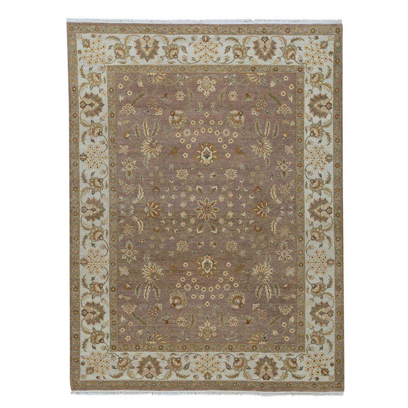 Tapis oriental gris pâle / bleu clair en laine noué à la main 8 pi 11 po x 11 pi 11 po Oriental