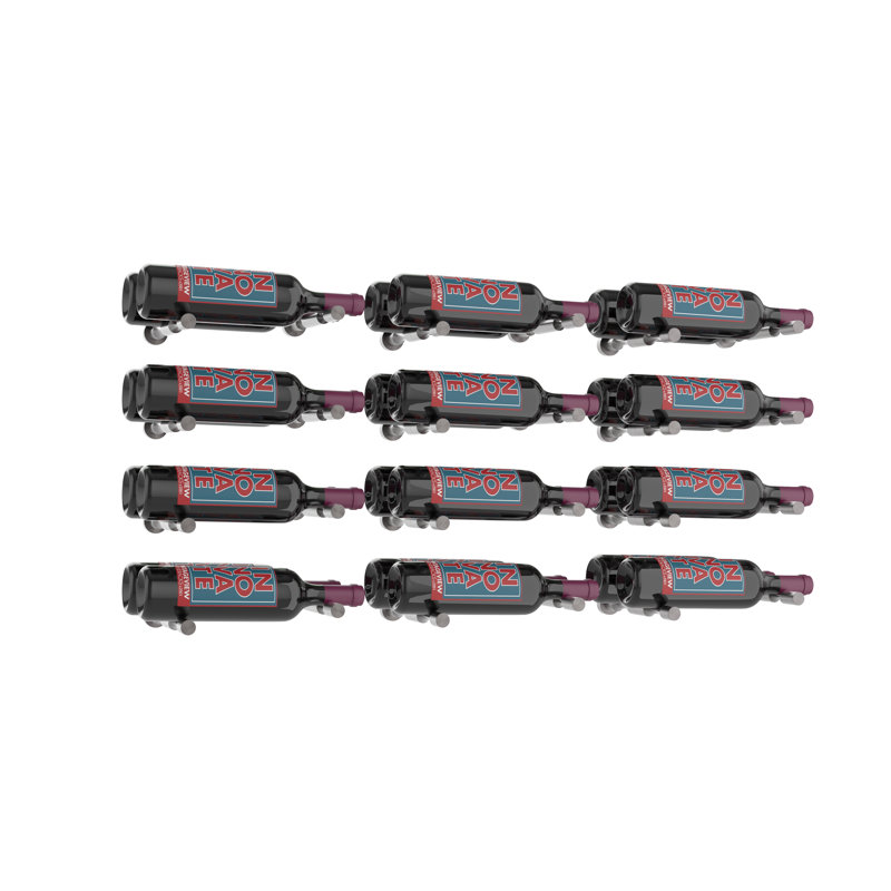 24 Bottle Wall Mounted Wine Bottle Rack, Gunmetal