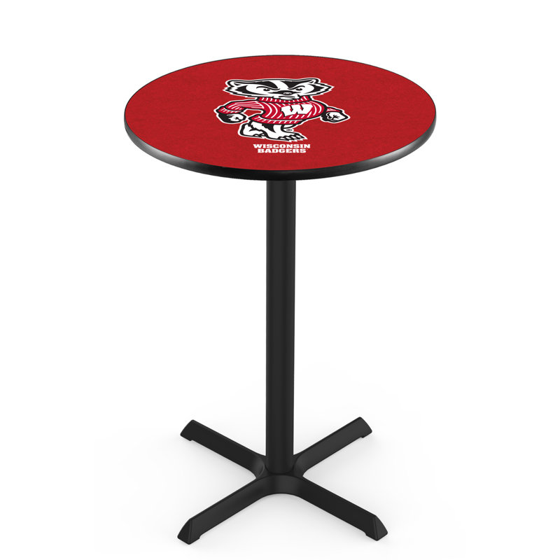 Round Metal Base Dining Table, University of Wisconsin - "W" Logo