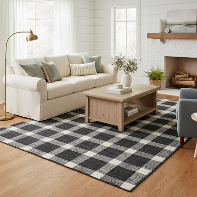 Tapis gris anthracite en laine touffeté à la main Ashleigh