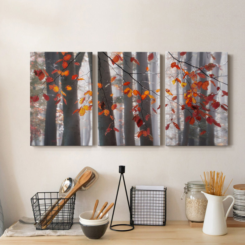 Falling Moments - Ensemble de 3 reproductions de photos sur toiles tendues, H 48 po x l 96 po x P 1 po