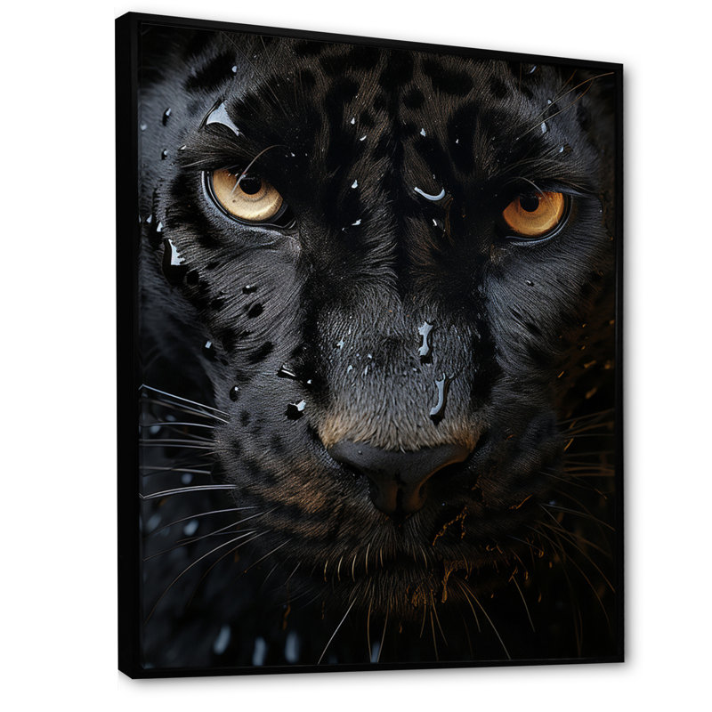 «Black Black Panther», reproduction abstraite sur toile, H 44 po x l 34 po x P 1,5 po, Cadre flottant noir