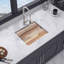 Évier de cuisine encastré en quartz / granite à simple cuve 21 "x 18" avec poste de travail-111027046