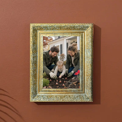 Antique Gold 3 PCS Ornate Picture Frame for 8" x 10" Photos and Mother's Day Gifts
