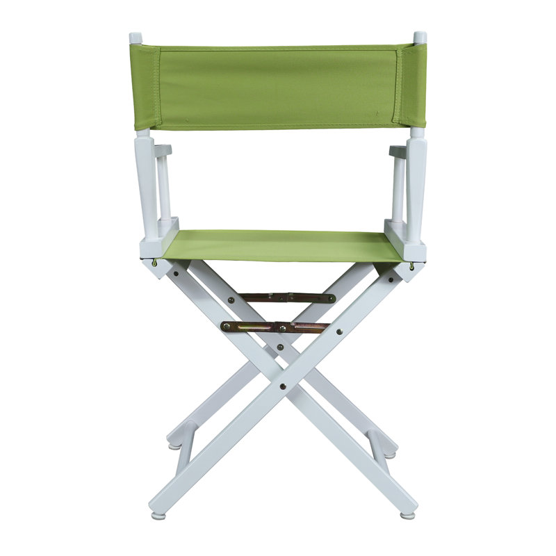 Chaise de réalisateur pliante 18 po, Blanc, Vert lime