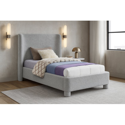 Ivyann Upholstered Unfinished Wingback Bed