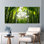 Ensemble de 3 tableaux sur toile tendue représentant une forêt de bambous et des fleurs de lotus blanches
