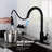 Touch Kitchen Faucet Pull Down - Matte Black Stainless Steel. 360-Degree Rotating Spray Head For Intense Sink Disinfection. And Rust Construction. Single Handle Smooth Water Temperature Flow-413157661