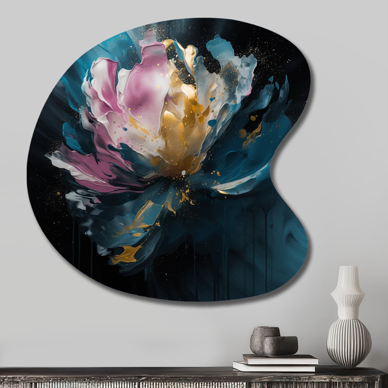 Clark - pivoines en forme de goutte, art mural en métal asymétrique, H 27 po x l 27 po
