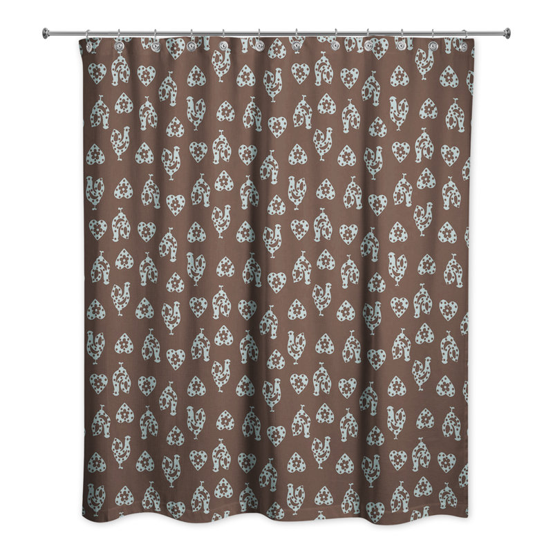 Rideau de douche simple Ariel Rooster, Brun