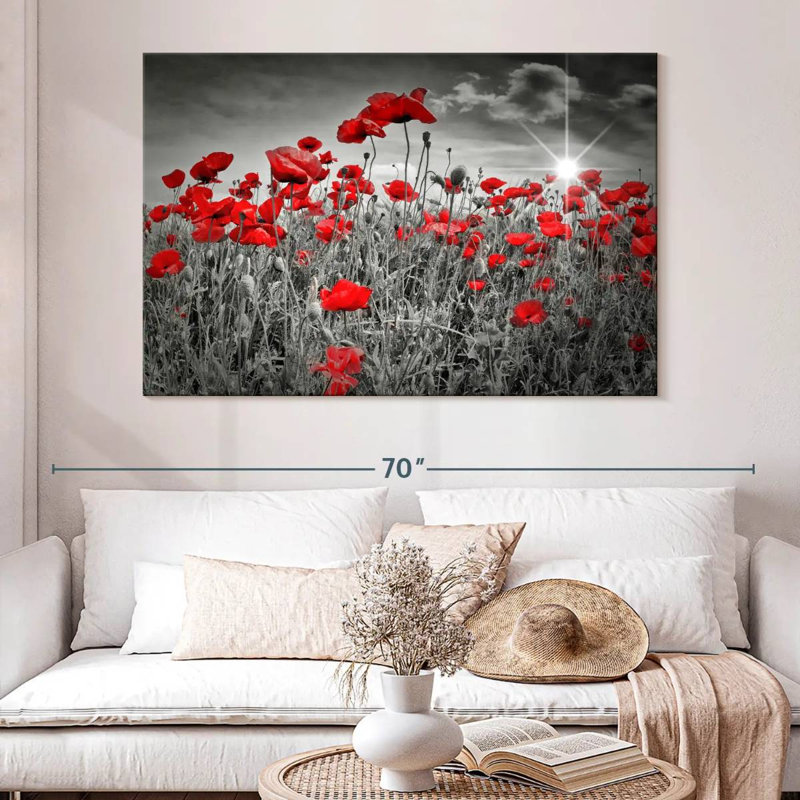 Harnek Red Poppies Pop, H 34 po x l 51 po