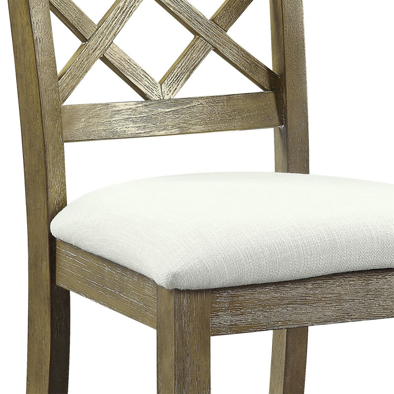 Ensemble de 2 chaises d'appoint en lin beige et chêne rustique Karsen
