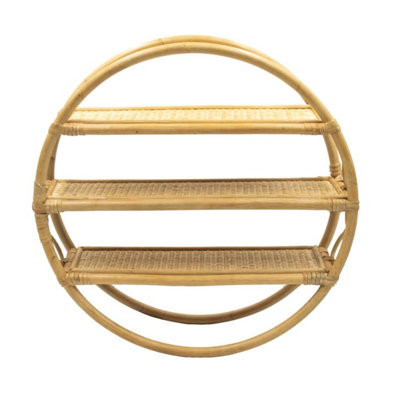 3 Piece Circle Rattan Accent Shelf