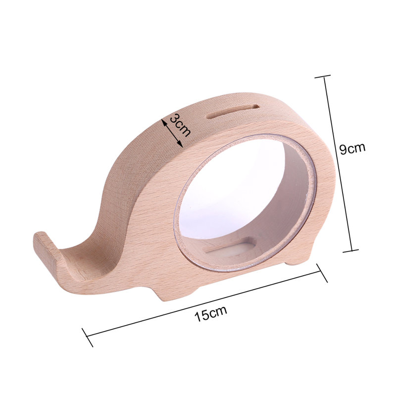1pièce en forme d'éléphant en bois tirelire artisanale pot de décoration pour enfants