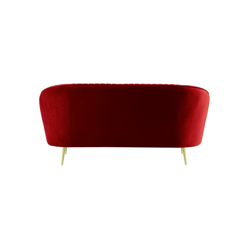 Avlynn 2 Seater Velvet Sofa, Red