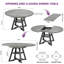 Table de salle à manger extensible de 43 à 57 po pour 4 à 8 personnes, table de cuisine industrielle ronde à ovale moderne avec tablette de rangement cachée, base piédestal compacte pour petit appartement et salon-1571343012-1570650622