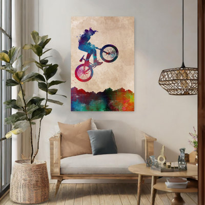 «Vibrant Bmx Rider», art mural contemporain