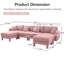 4 places en tissu bouclé rose, en forme de U avec coussins de dossier en forme de coquillage et de dossier moelleux, repose-pieds à ressorts-797994920