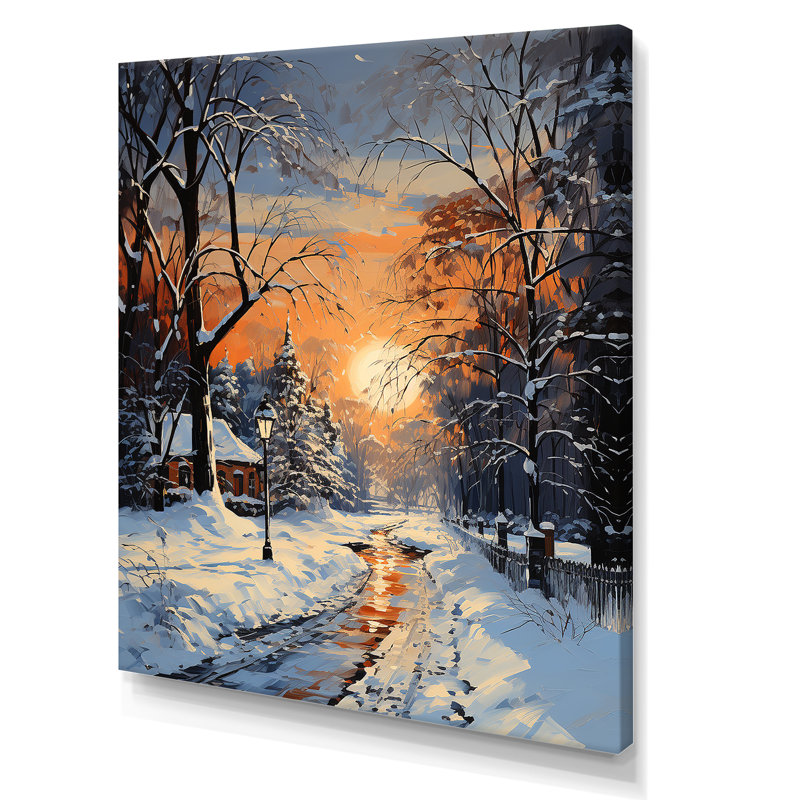 «Path Into Winter Forest IV - Winter Landscape», art mural, Toile tendue, 40" H x 30" W