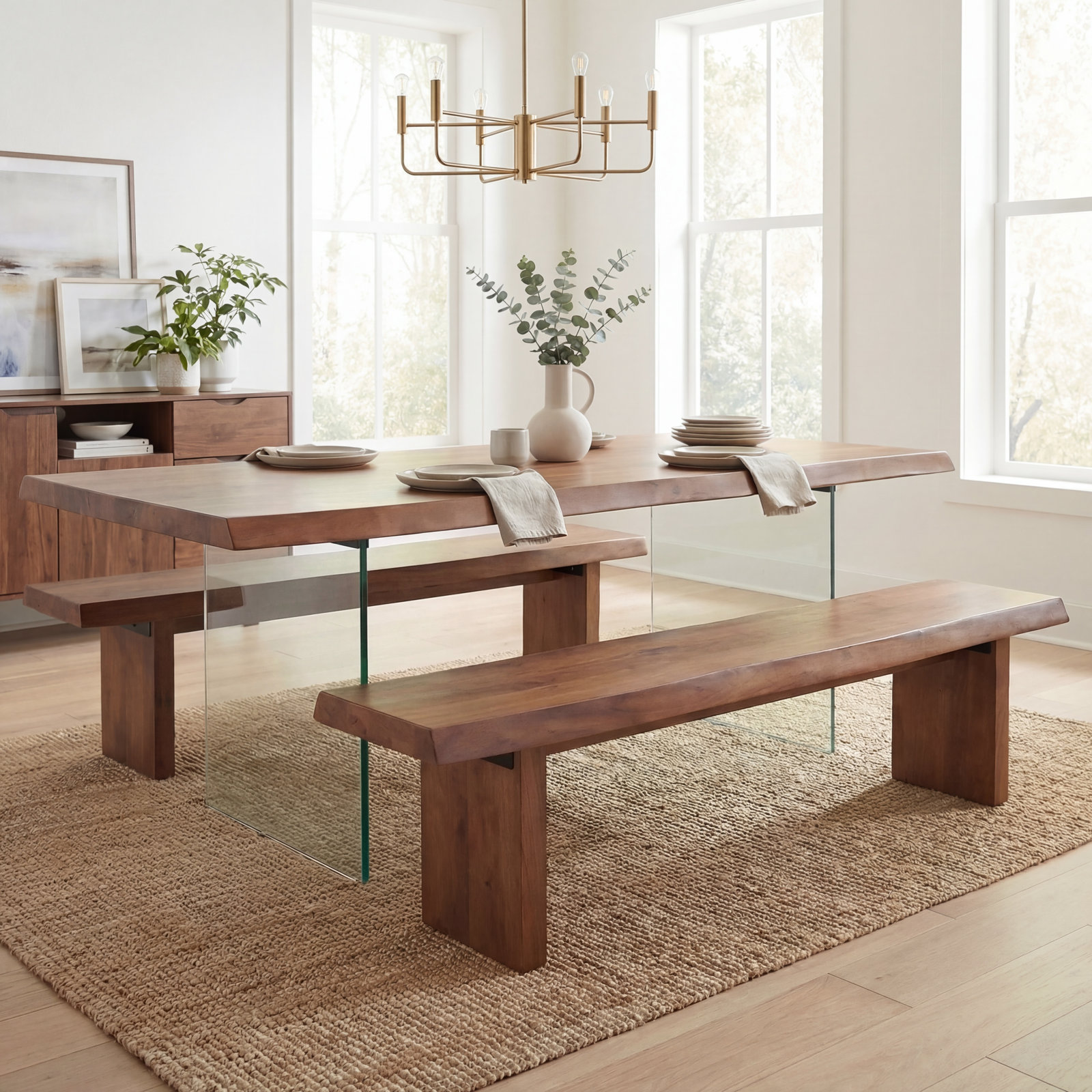 Colin Dining Table, Americano, 29.75"H x 92"L x 40"W