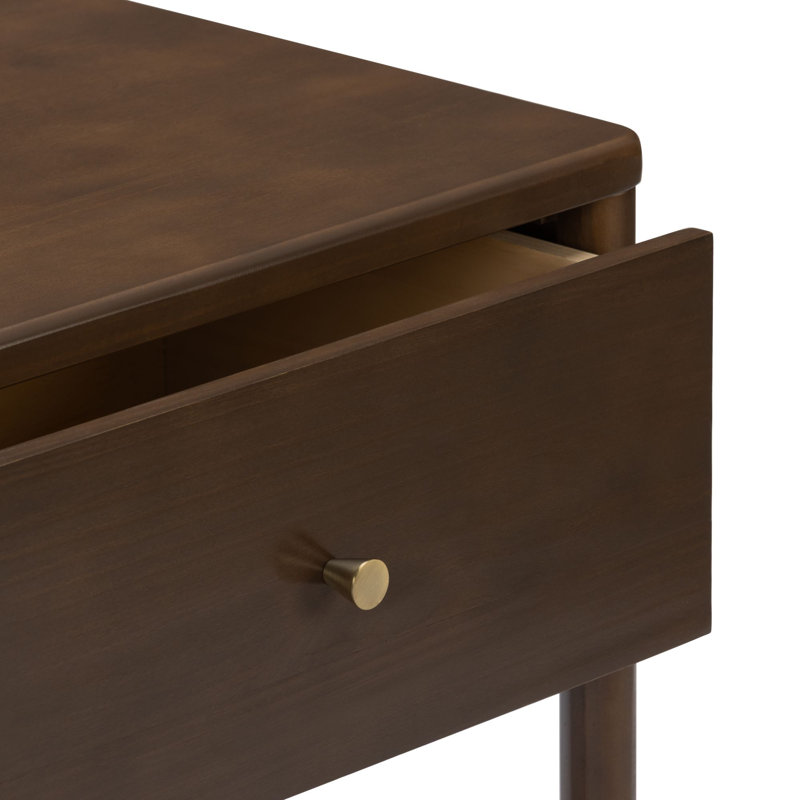 Jacelyn 1 Drawer Nightstand, Walnut, Walnut