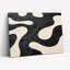 Abstrait noir et crème à motif de vagues tendues sur toile tendue sur toile, ensemble de 1-297452679