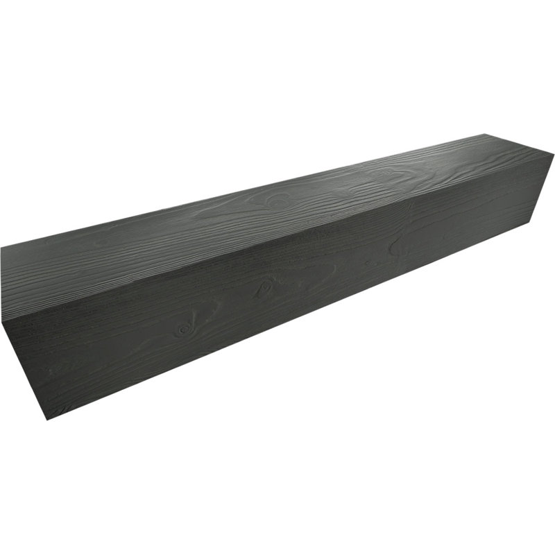 Poutre de plafond à 3 côtés en faux bois Endurathane sablé (poutre en U), H 4 po x l 4 po, Ardoise, L 20 pi