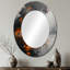 Miroir mural ovale gris et orange-907048915