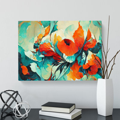 Artistic Flowers Abstract Vol.7 - Wrapped Canvas