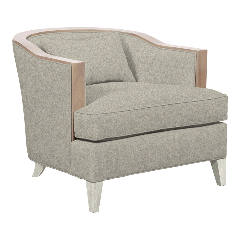 Thom Filicia Home Upholstered Barrel Chair, Ian Smoke Polyester, Navajo