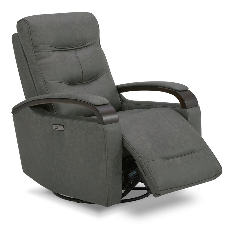 Fauteuil inclinable électrique pivotant Elvina, Mélange de polyester gris fer