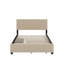Grand lit plateforme tapissier en velours avec tiroirs et lit gigogne-107080767