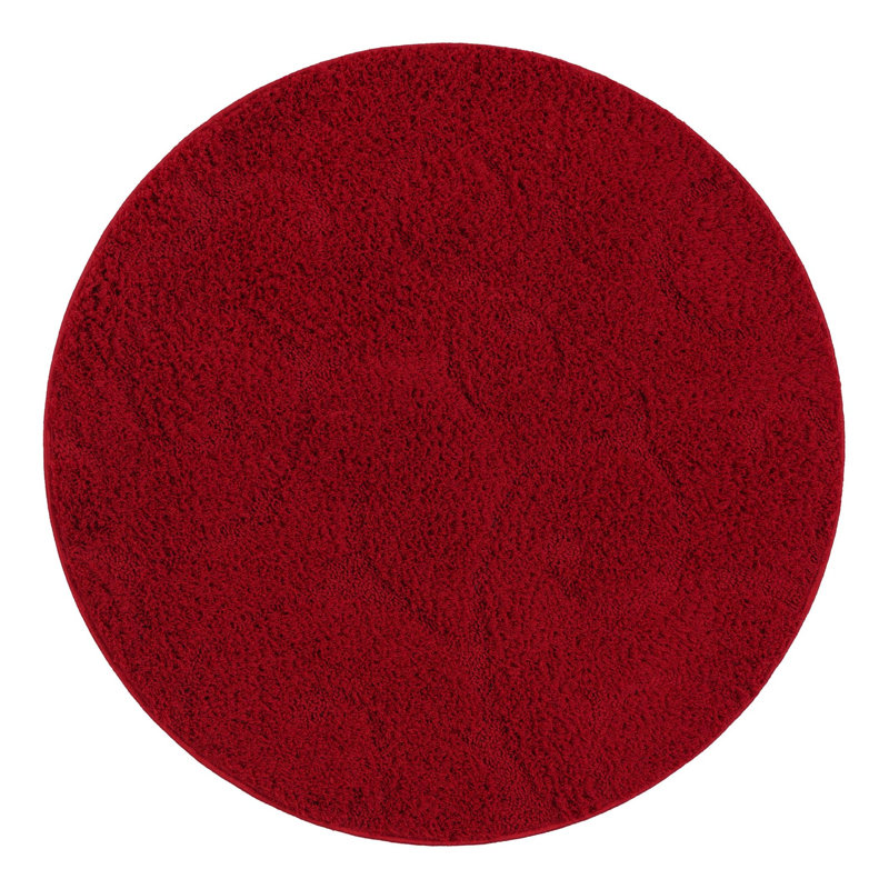 Baynes Blood Red Area Rug, Round 3'3", Red