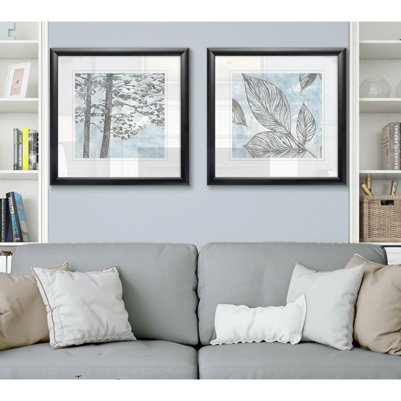 « mou silhouette trees », ensemble de 2 reproductions de peintures encadrées