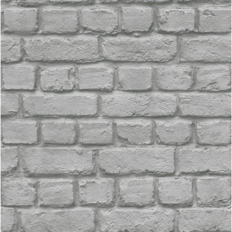 Ensminger 10m x 53cm Embossed Matte Wallpaper Roll, Grey