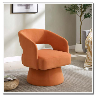 Fauteuil demi-tonneau pivotant à 360 degrés
