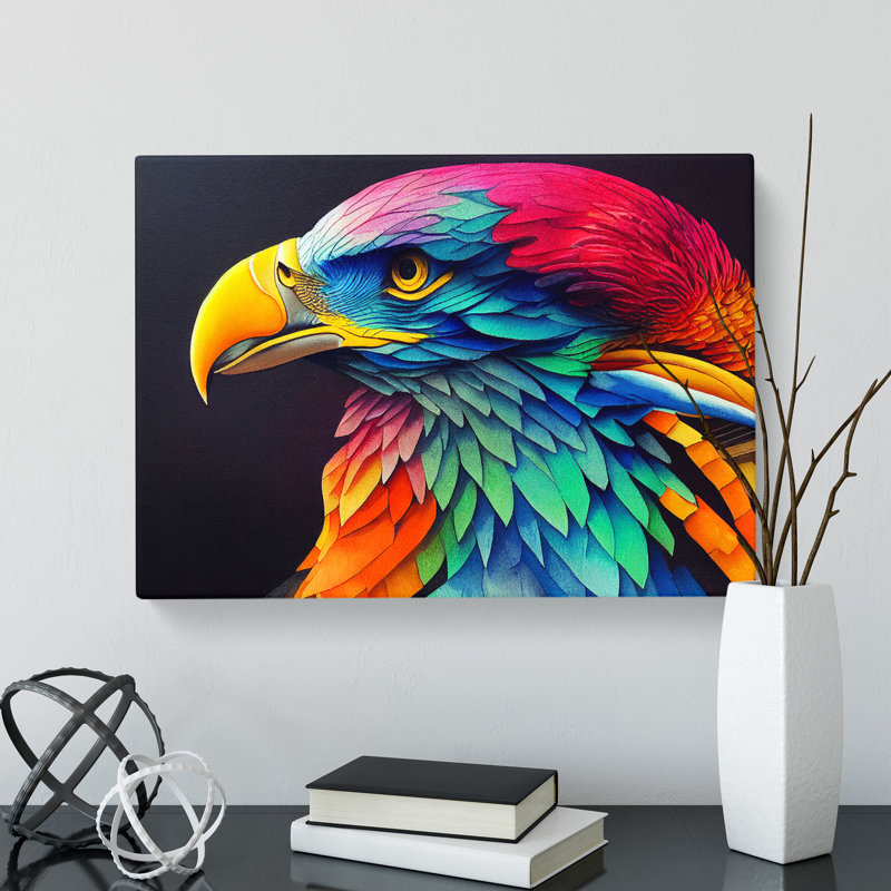 Eagle Bird Watercolour Vol.1 - Wrapped Canvas, 50cm H x 76cm W x 3cm D