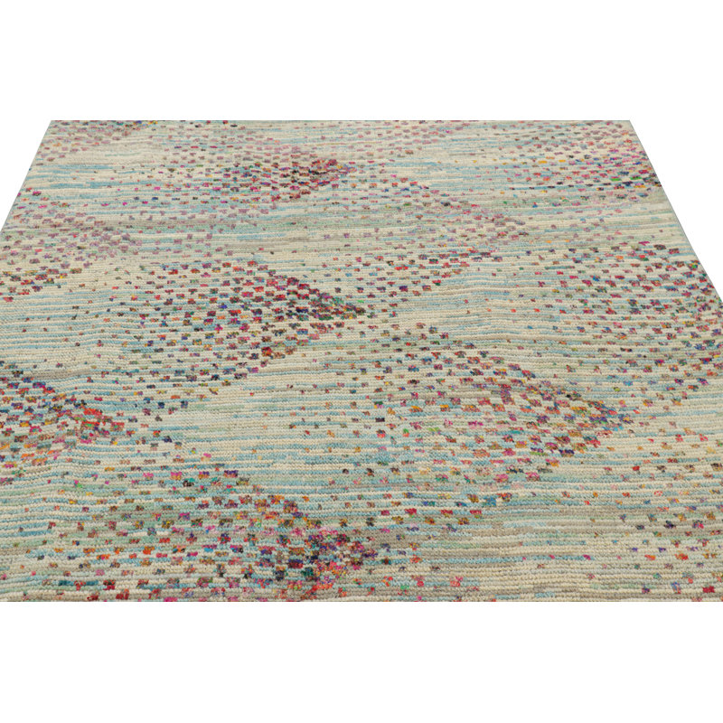 Rug & Kilim’S Modern Rug In Blue And Red Geometric Patterns