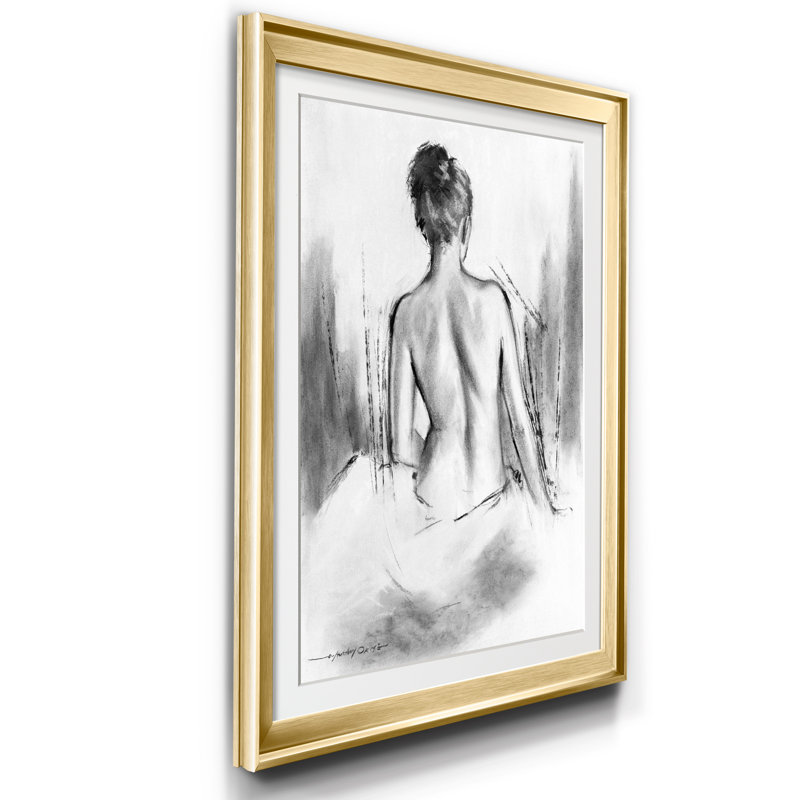 Soft Silhouette VI - Cadre photo, reproduction d'art sur papier, H 26,5 po x l 36,5 po x P 1,5 po, Doré
