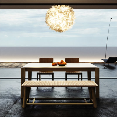 Ensemble de table de salle à manger extensible pour 4 à 8 personnes avec chaises en rotin, bois massif, finition or doux, qui s'étend de 59 à 73 pouces