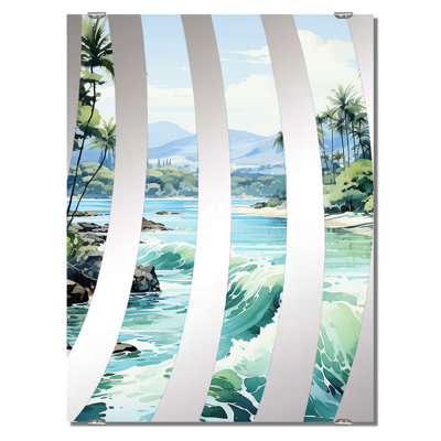 Arman - Grand miroir mural côtier tropical