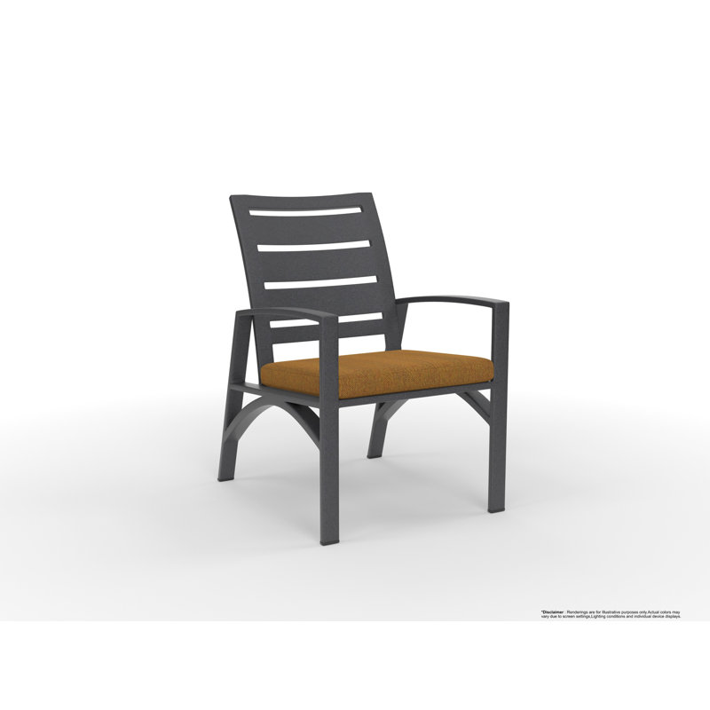 Arc Outdoor Bar Stool, Graphite, Alcazar Redwood