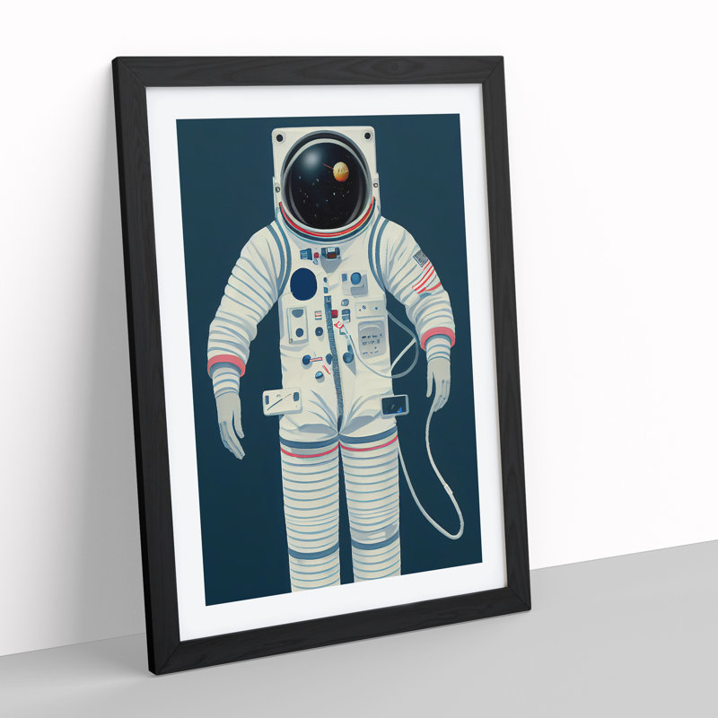 Portrait of an Astronaut - Framed Print, 64cm W x 46cm W x 2cm D, Black Framed