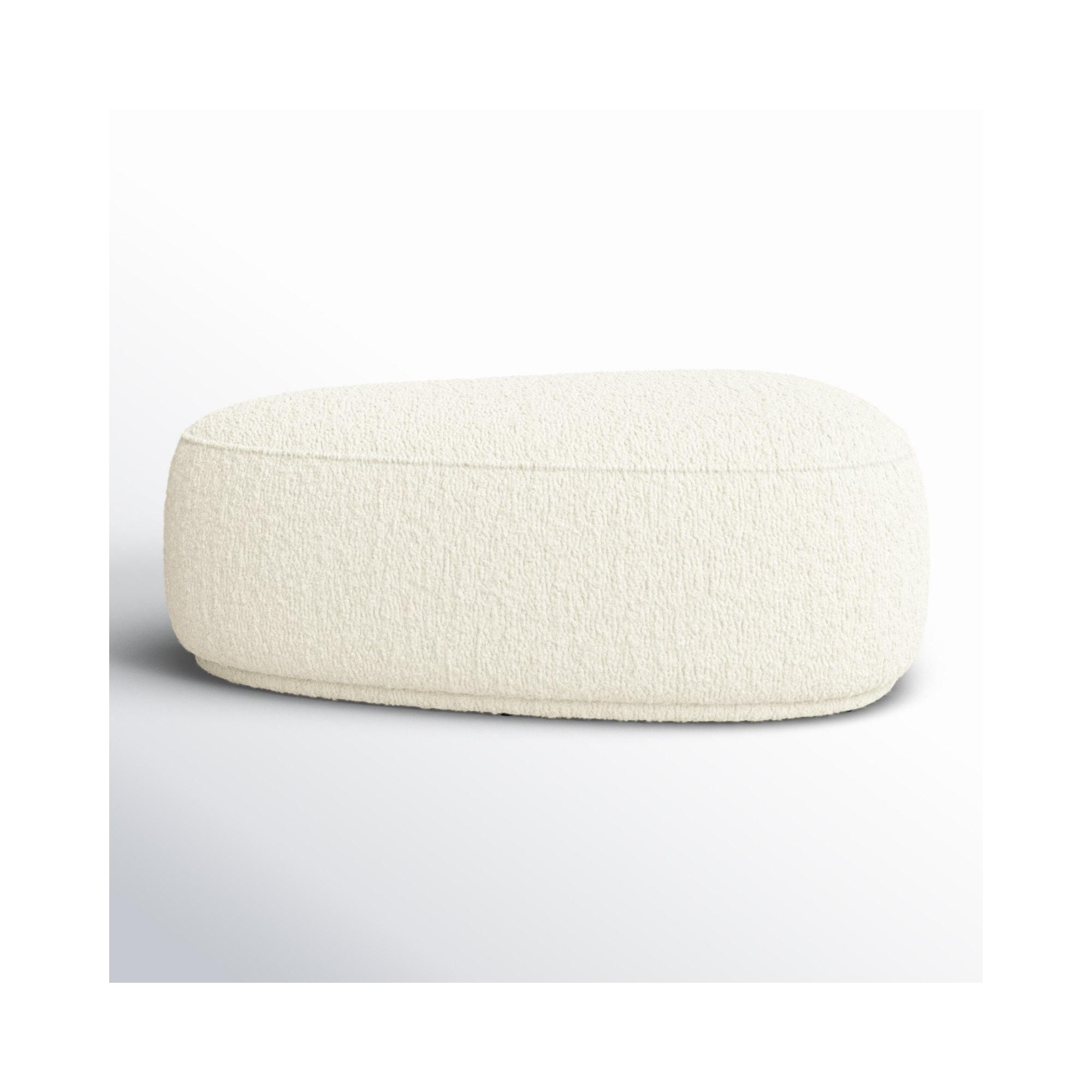 Adna 44'' Triangular Upholstered Ottoman, White