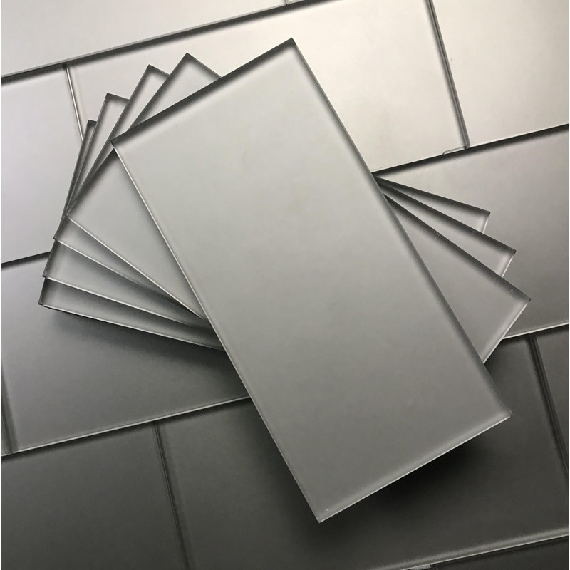 Forever Matte 3 in. x 6 in. Diamond Grade Glass Straight Edge Subway Decorative Kitchen & Bathroom Wall Tile, Eternal Silver