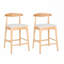 Ensemble de 2 tabourets de comptoir Mid-Century modernes en bois massif avec sièges rembourrés confortables-114752622